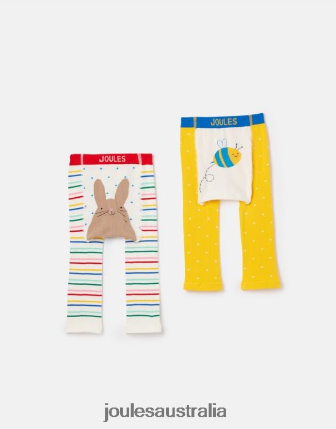 Joules Apparel Babies Lively 2 Pack Character Leggings NVVNL407 BUNNY BEE