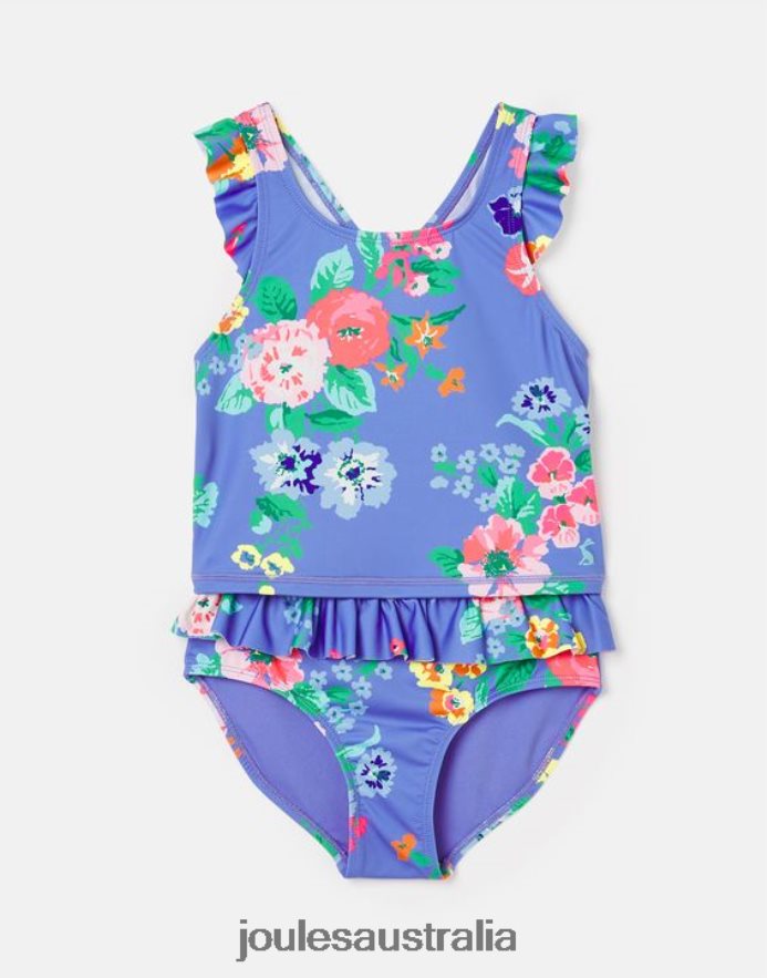 Joules Apparel Girls Laurielle Tankini 2-12 Years NVVNL319 BLUE FLORAL