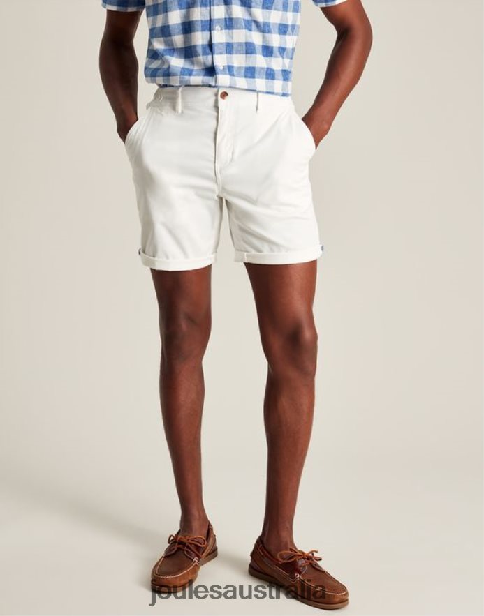 Joules Apparel Men Dockside Woven Shorts NVVNL232 WHITE