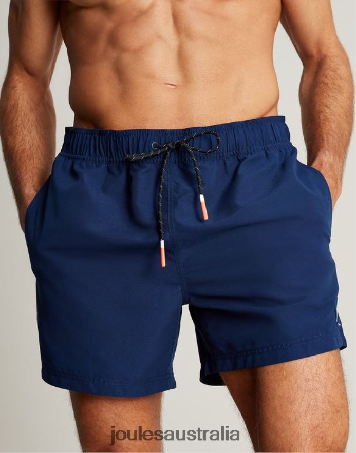 Joules Apparel Men Galley Plain Swim Trunks NVVNL226 BLUE GEM