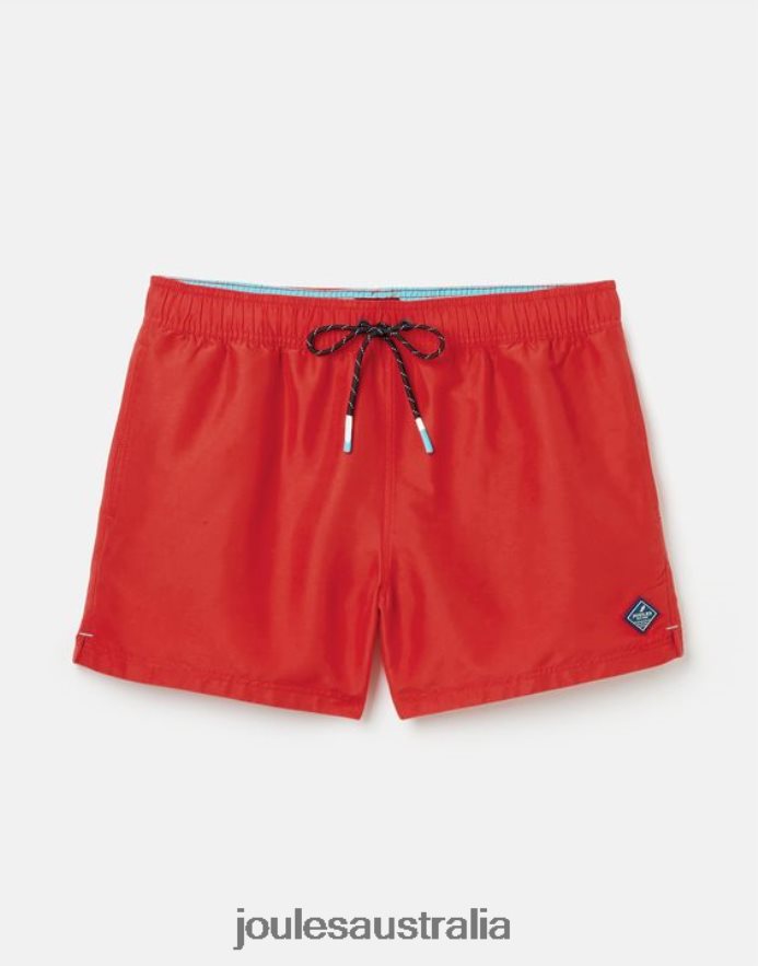 Joules Apparel Men Galley Plain Swim Trunks NVVNL234 RED