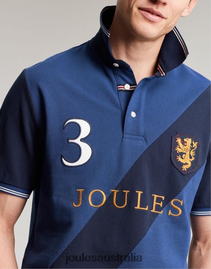 Joules Apparel Men Embellished Polo Shirt NVVNL216 DEEP BLUE