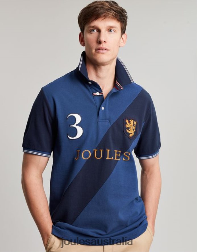 Joules Apparel Men Embellished Polo Shirt NVVNL216 DEEP BLUE