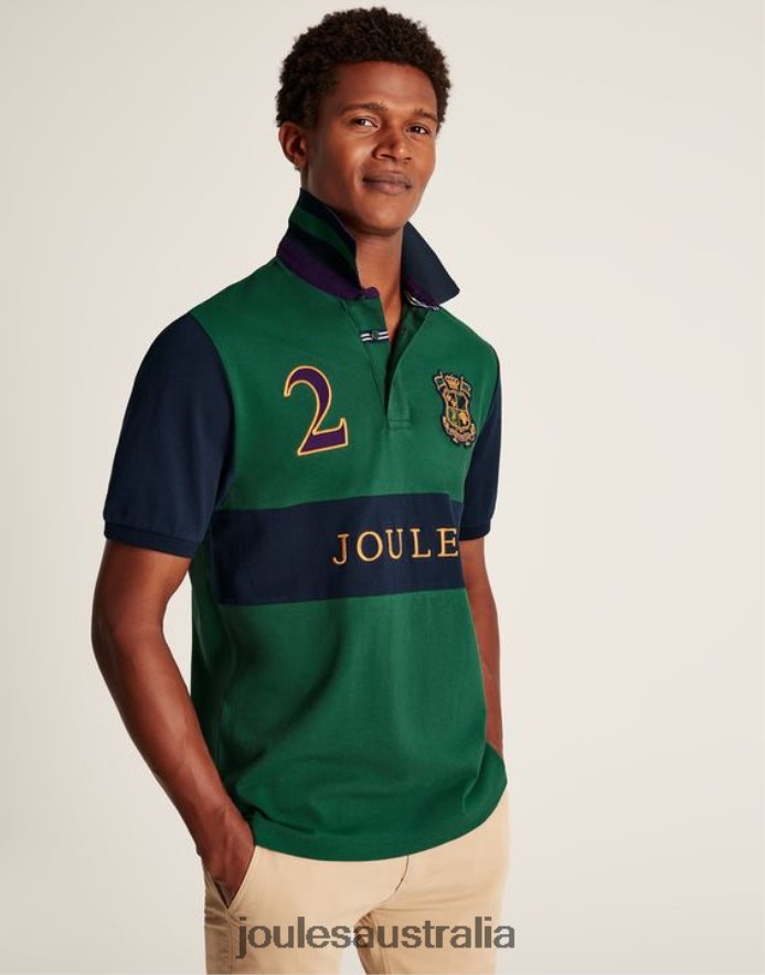 Joules Apparel Men Embellished Polo Shirt NVVNL221 GREEN