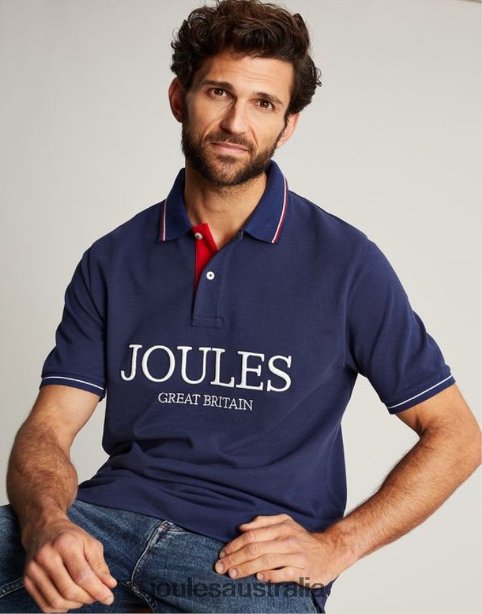 Joules Apparel Men Polo Shirt NVVNL237 DEEP BLUE