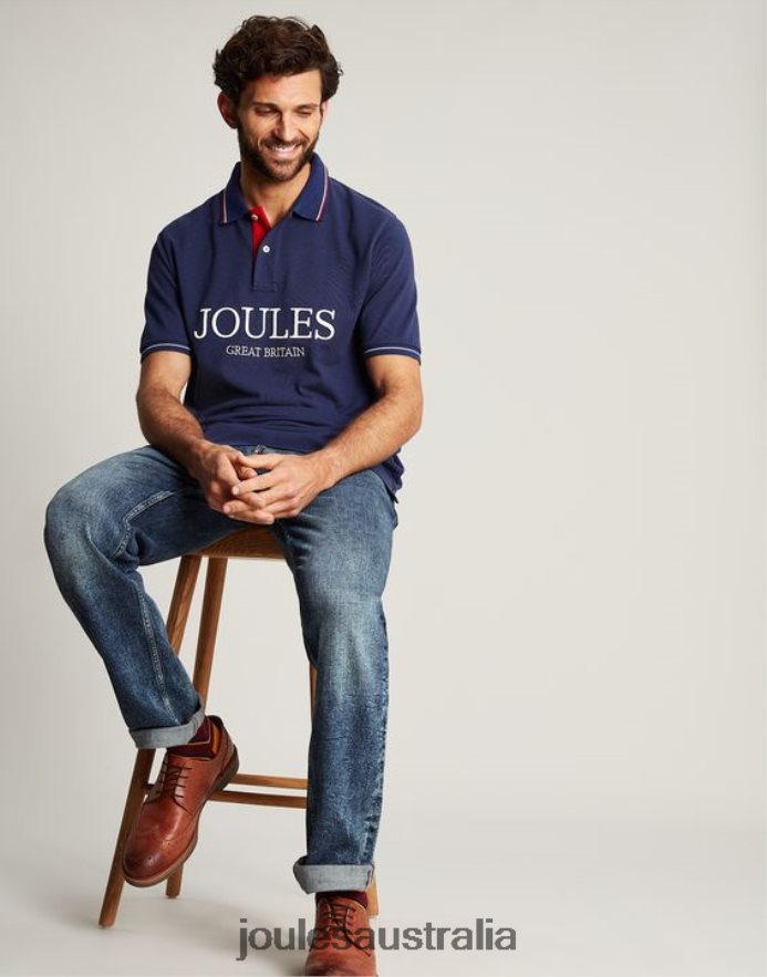 Joules Apparel Men Polo Shirt NVVNL237 DEEP BLUE