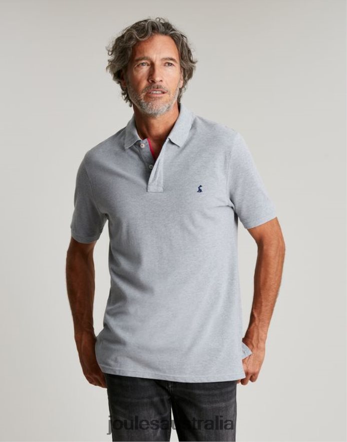 Joules Apparel Men Woody Polo Shirt NVVNL182 GREY MARL