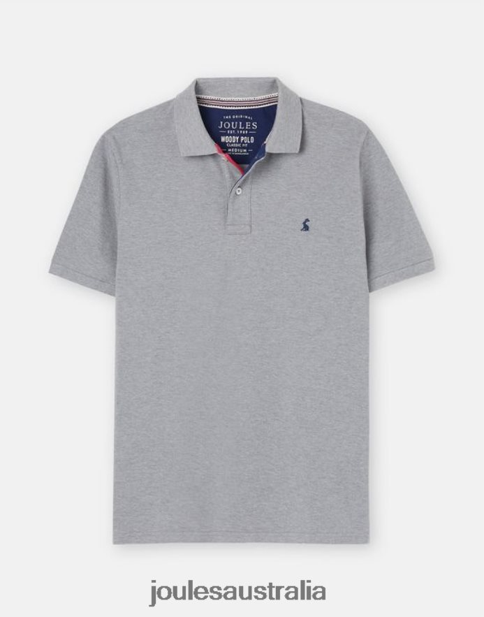 Joules Apparel Men Woody Polo Shirt NVVNL182 GREY MARL