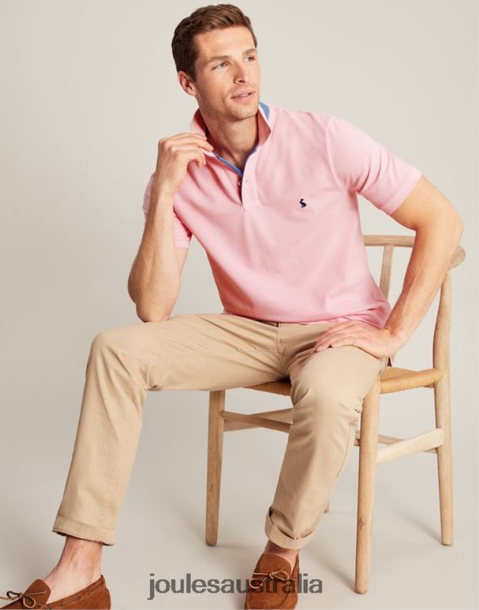 Joules Apparel Men Woody Polo Shirt NVVNL183 LIGHT PINK