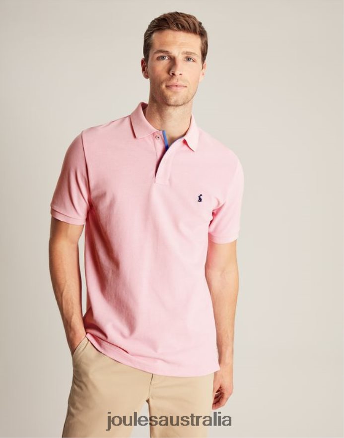 Joules Apparel Men Woody Polo Shirt NVVNL183 LIGHT PINK