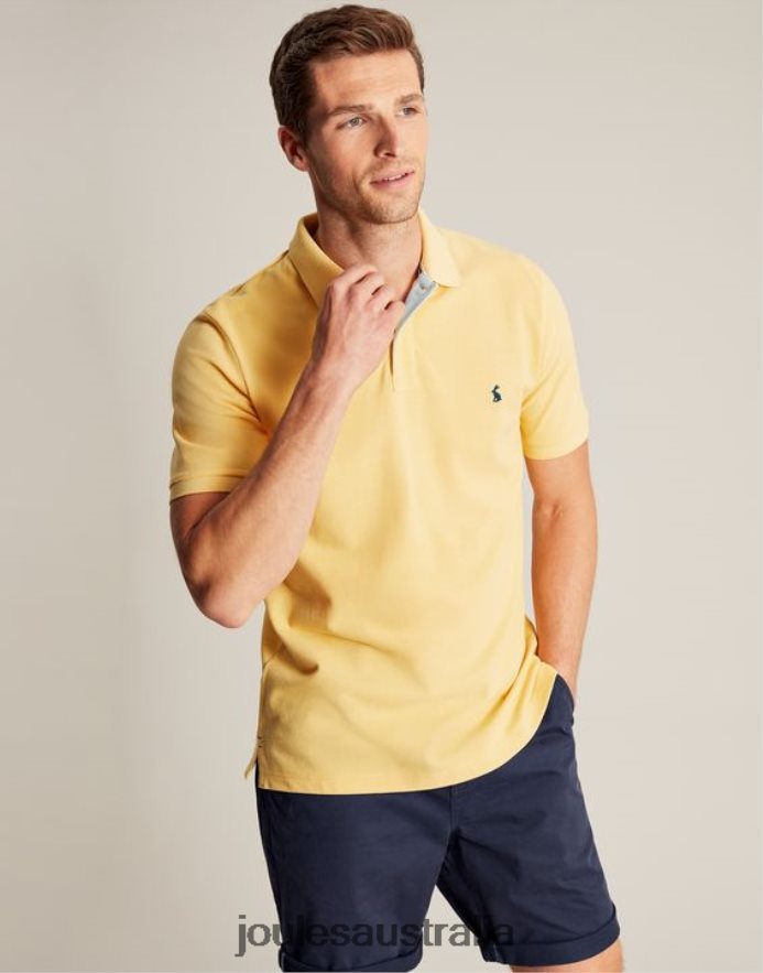 Joules Apparel Men Woody Polo Shirt NVVNL187 PALE YELLOW