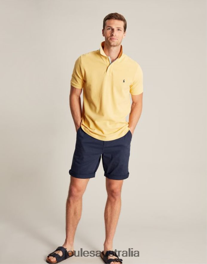 Joules Apparel Men Woody Polo Shirt NVVNL187 PALE YELLOW