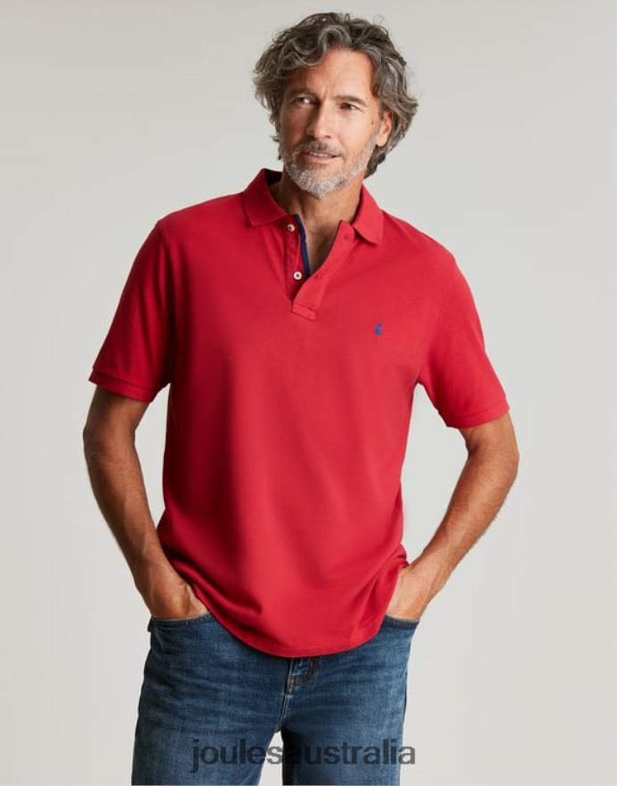 Joules Apparel Men Woody Polo Shirt NVVNL193 CHILLI RED