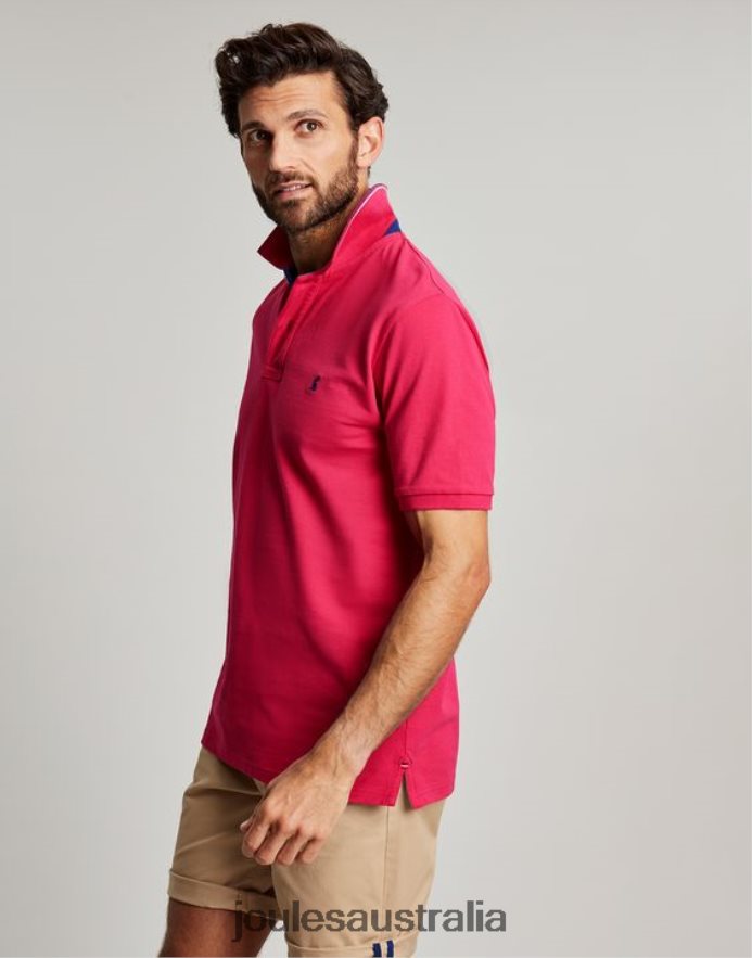 Joules Apparel Men Woody Polo Shirt NVVNL196 DEEP RASPBERRY