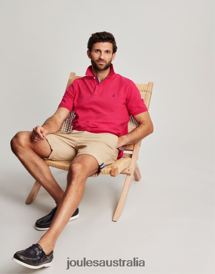 Joules Apparel Men Woody Polo Shirt NVVNL196 DEEP RASPBERRY