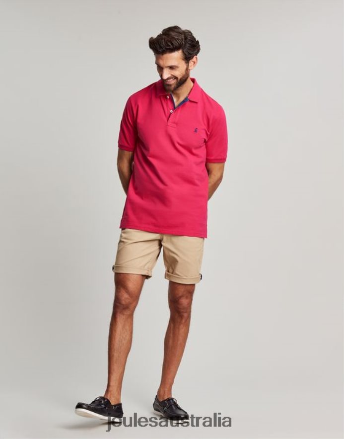 Joules Apparel Men Woody Polo Shirt NVVNL196 DEEP RASPBERRY