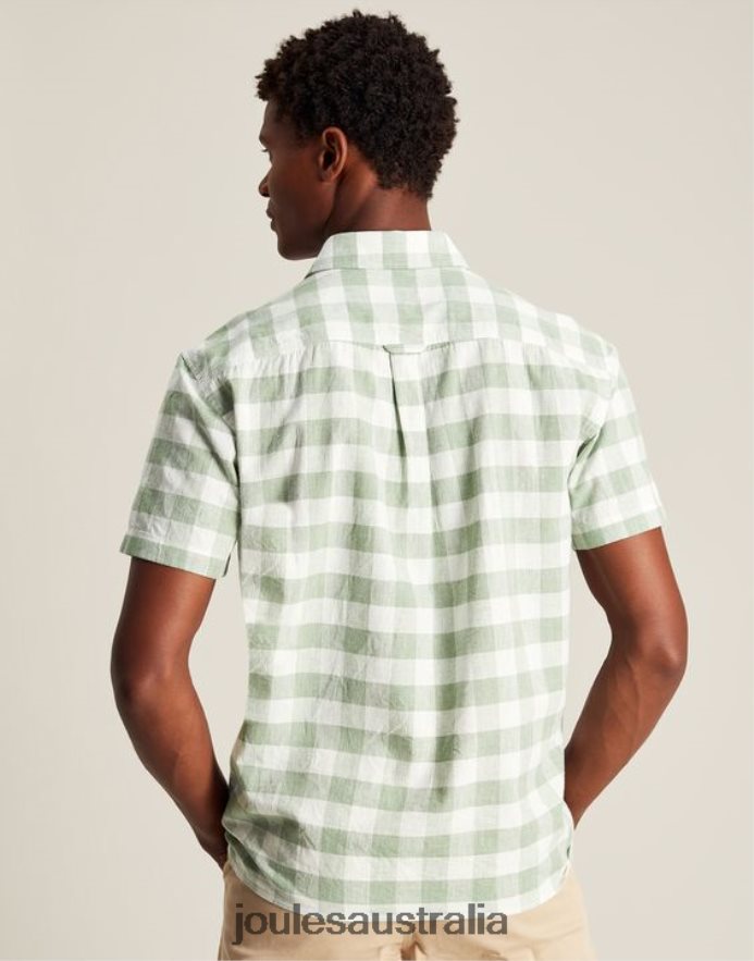 Joules Apparel Men Breaker Linen Shirt NVVNL175 GREEN GINGHAM