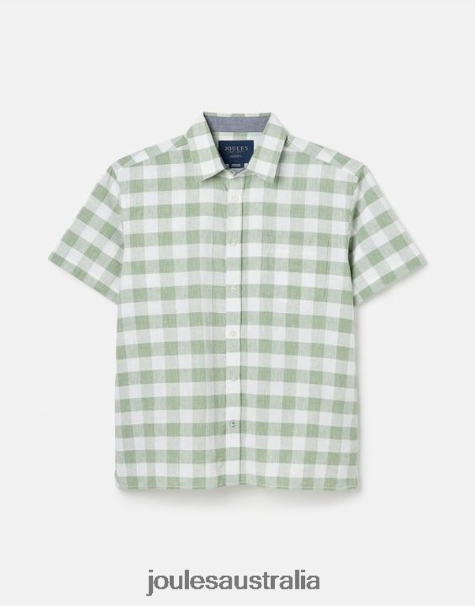 Joules Apparel Men Breaker Linen Shirt NVVNL175 GREEN GINGHAM