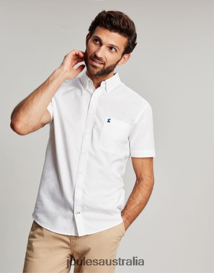 Joules Apparel Men Oxford Classic Fit Shirt NVVNL233 WHITE