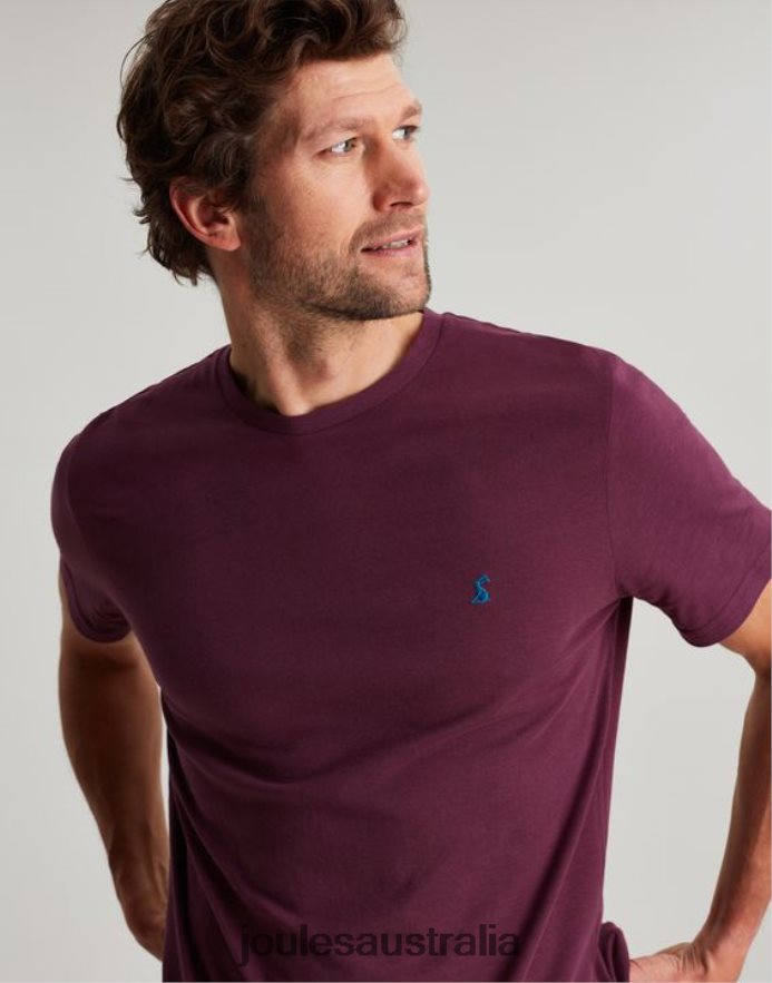 Joules Apparel Men Denton Jersey-T-Shirt NVVNL251 BURGUNDY