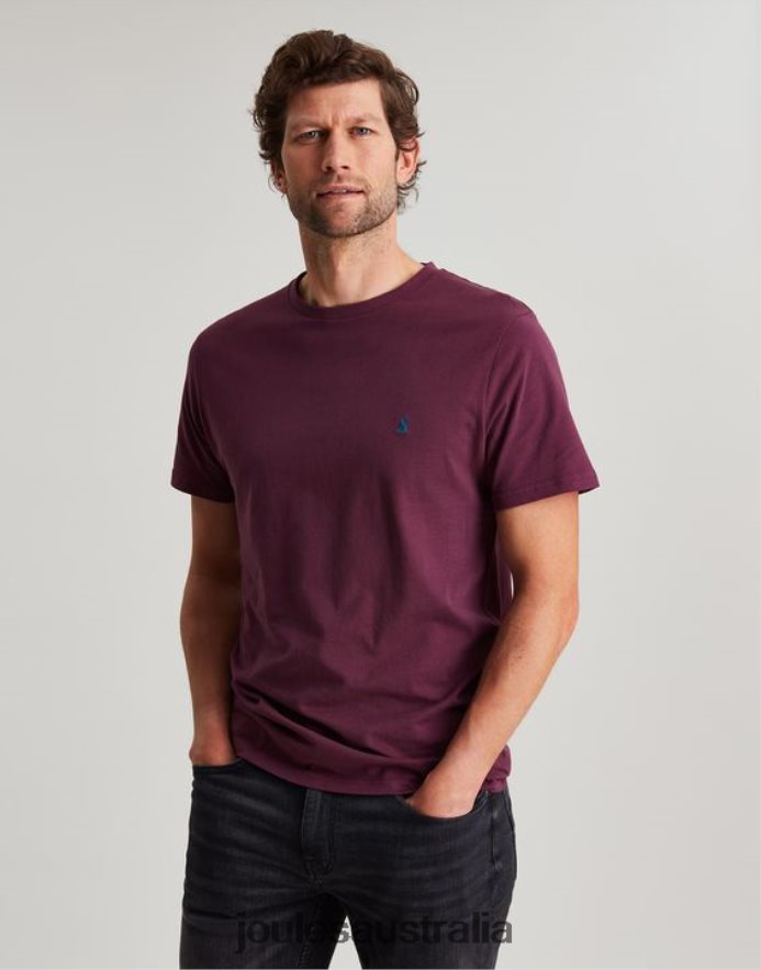 Joules Apparel Men Denton Jersey-T-Shirt NVVNL251 BURGUNDY