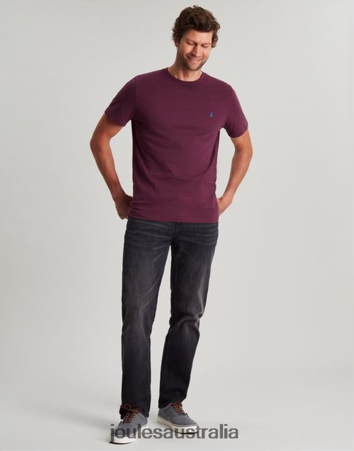 Joules Apparel Men Denton Jersey-T-Shirt NVVNL251 BURGUNDY