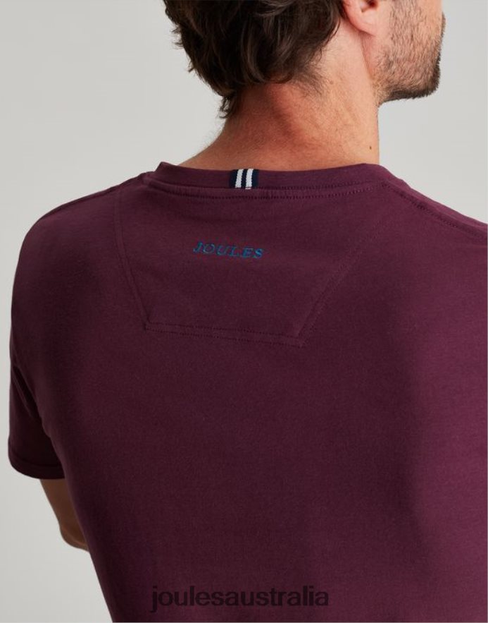 Joules Apparel Men Denton Jersey-T-Shirt NVVNL251 BURGUNDY