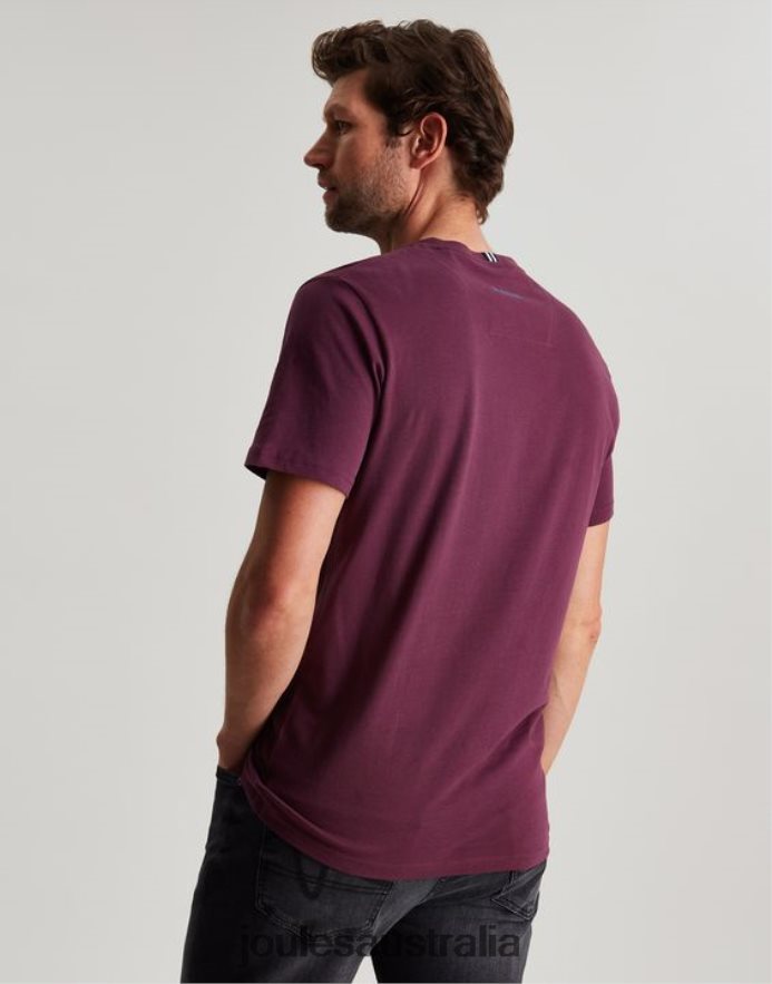 Joules Apparel Men Denton Jersey-T-Shirt NVVNL251 BURGUNDY