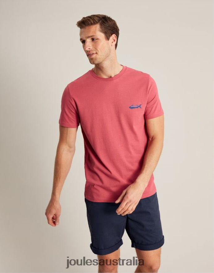 Joules Apparel Men Flynn T-Shirt NVVNL180 ROSE