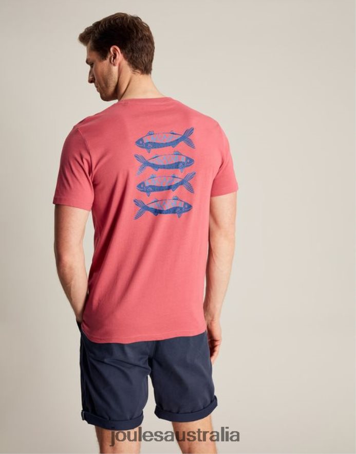 Joules Apparel Men Flynn T-Shirt NVVNL180 ROSE