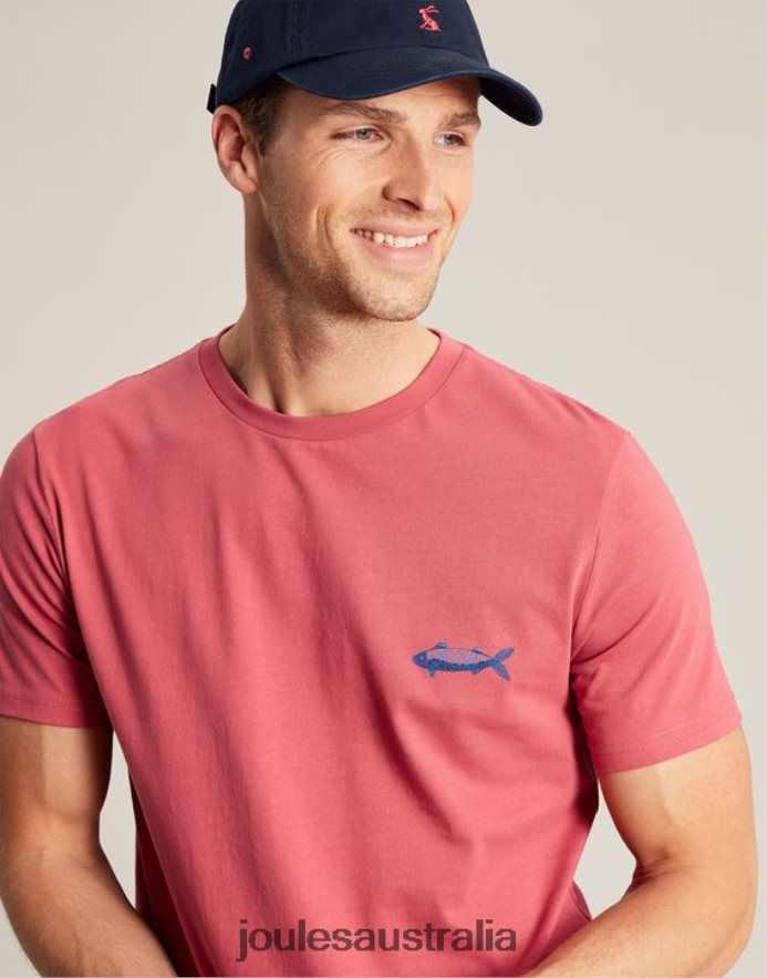 Joules Apparel Men Flynn T-Shirt NVVNL180 ROSE