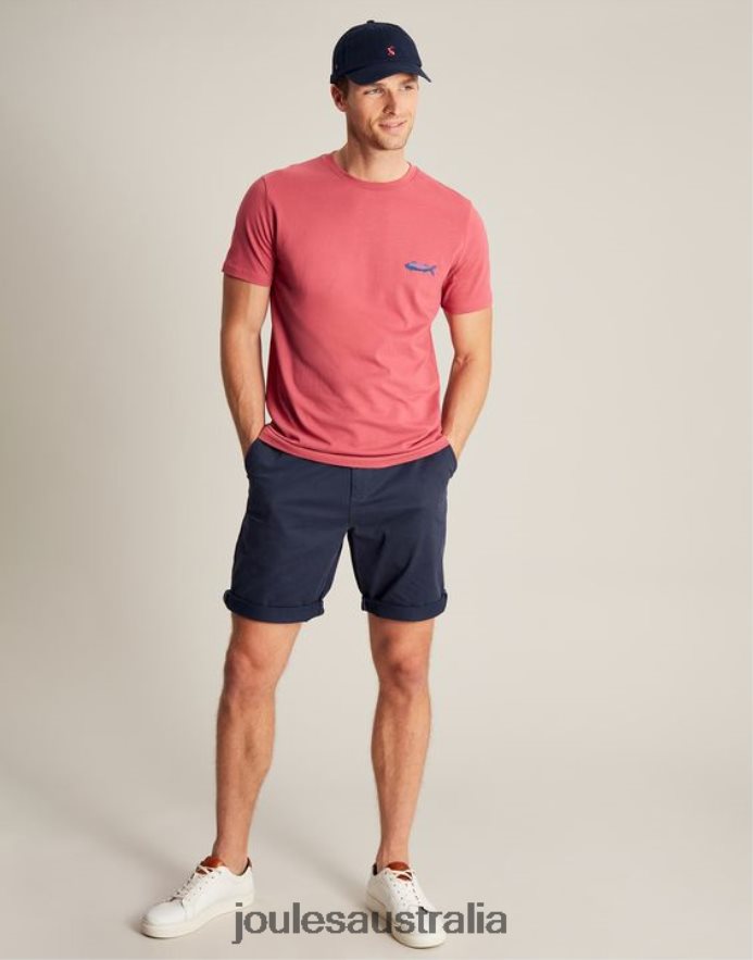 Joules Apparel Men Flynn T-Shirt NVVNL180 ROSE