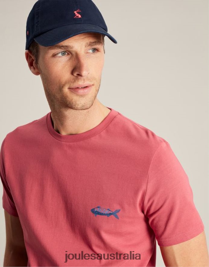 Joules Apparel Men Flynn T-Shirt NVVNL180 ROSE