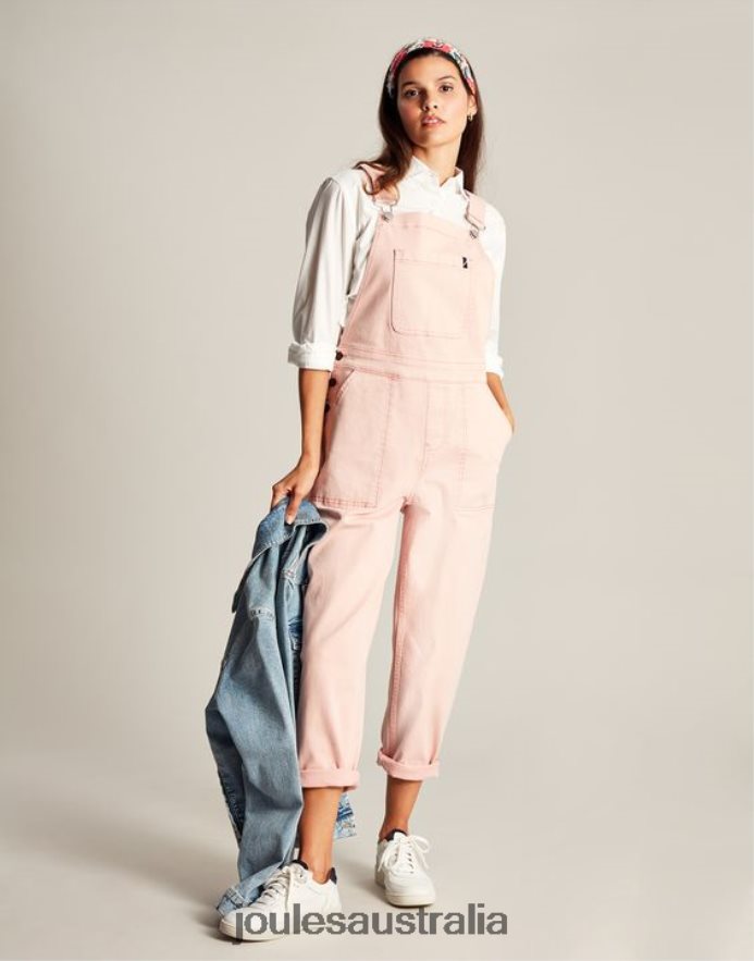 Joules Apparel Women Rampling Denim Dungaree NVVNL109 PINK