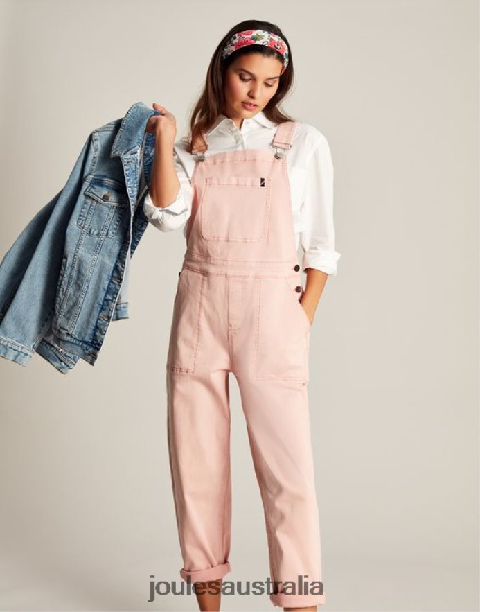 Joules Apparel Women Rampling Denim Dungaree NVVNL109 PINK