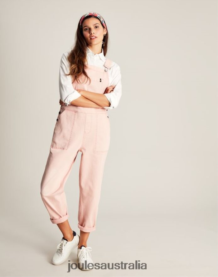 Joules Apparel Women Rampling Denim Dungaree NVVNL109 PINK