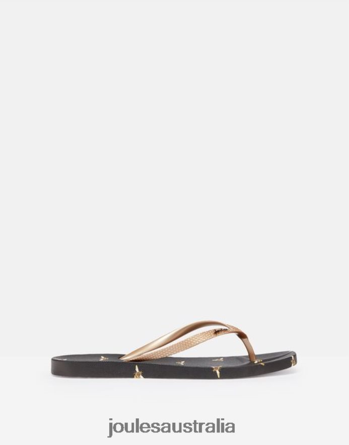 Joules Footwear Women Sunvale Flip Flops NVVNL151 BLACK BEE