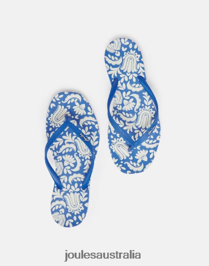 Joules Footwear Women Sunvale Flip Flops NVVNL152 INDI MOSAIC BLUE