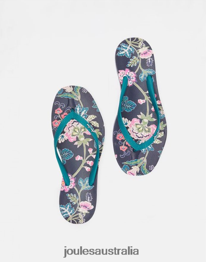 Joules Footwear Women Sunvale Flip Flops NVVNL154 NAVY FLORAL