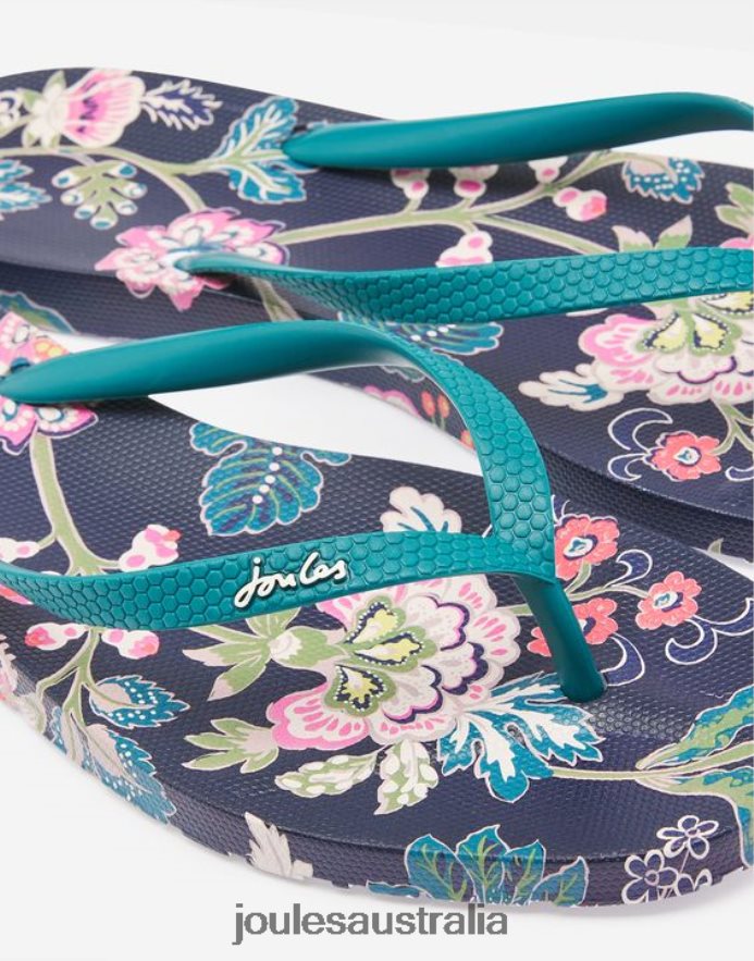 Joules Footwear Women Sunvale Flip Flops NVVNL154 NAVY FLORAL