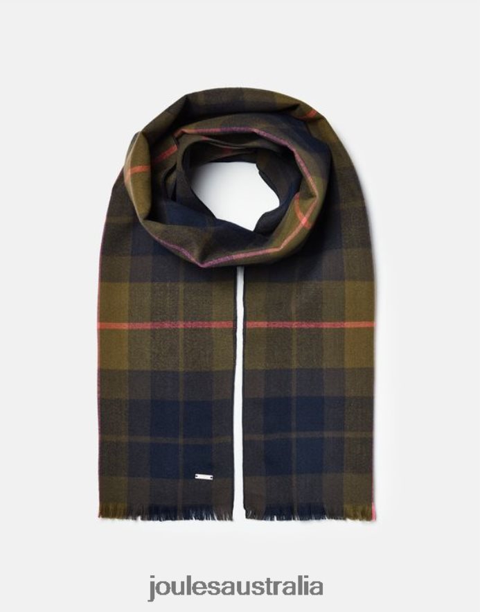 Joules Accessories Women Farnsley Brushed Scarf NVVNL118 NAVY CHECK