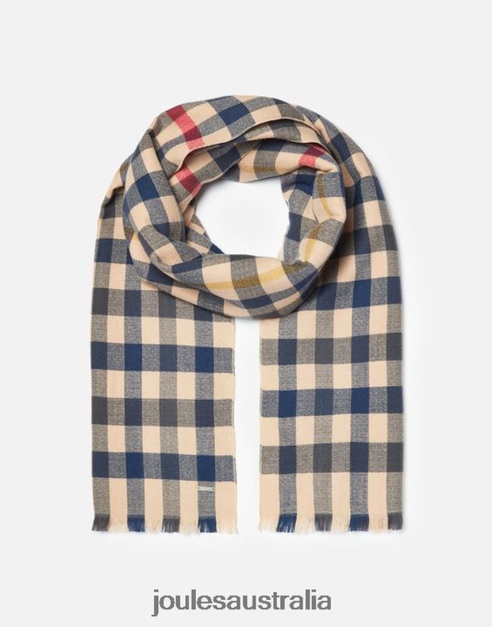 Joules Accessories Women Farnsley Brushed Scarf NVVNL129 HENSON CHECK