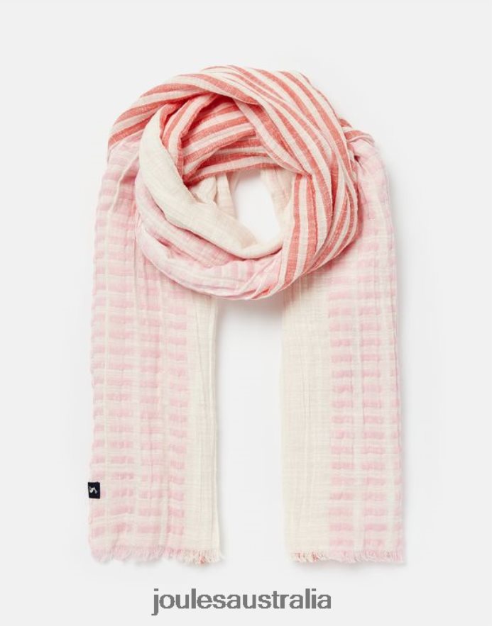 Joules Accessories Women Orla Texture Scarf NVVNL83 MULTI PINK