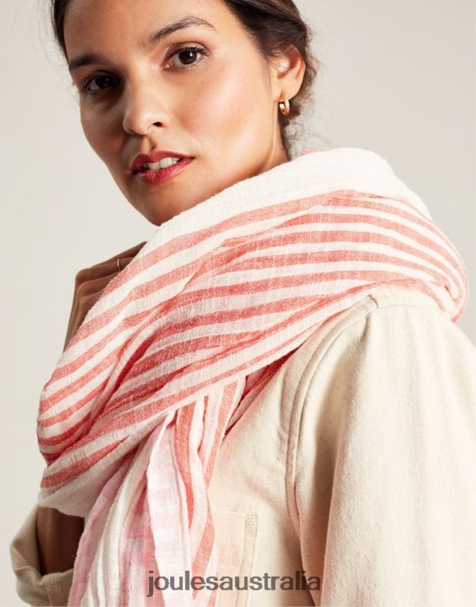 Joules Accessories Women Orla Texture Scarf NVVNL83 MULTI PINK