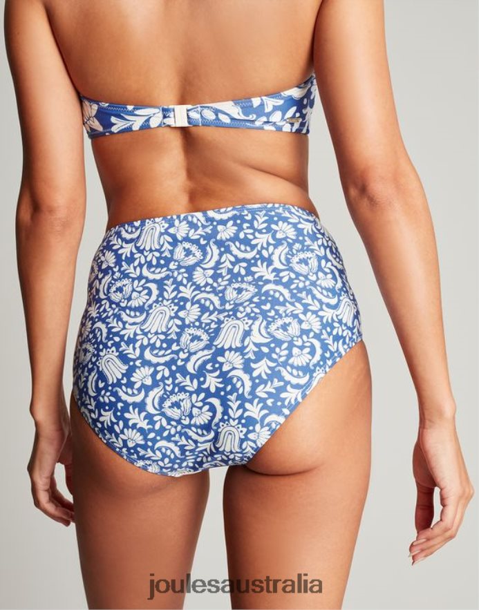 Joules Apparel Women Jasmine Bikini Bottoms NVVNL124 BLUE MOSAIC