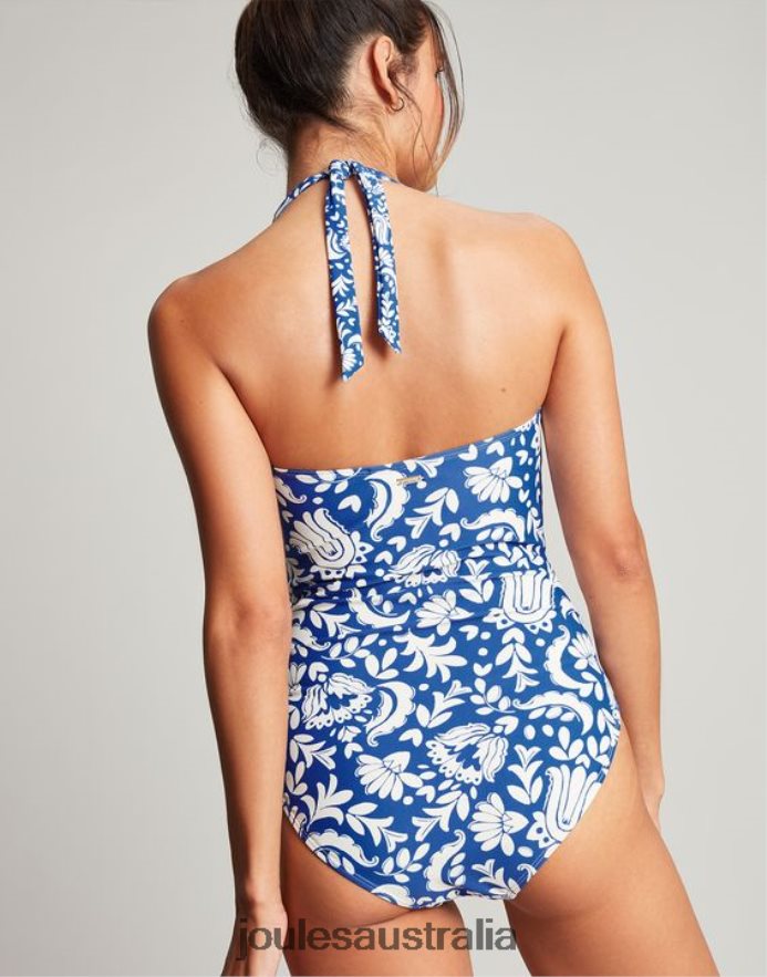 Joules Apparel Women Jasmine Swimsuit NVVNL104 BLUE MOSAIC