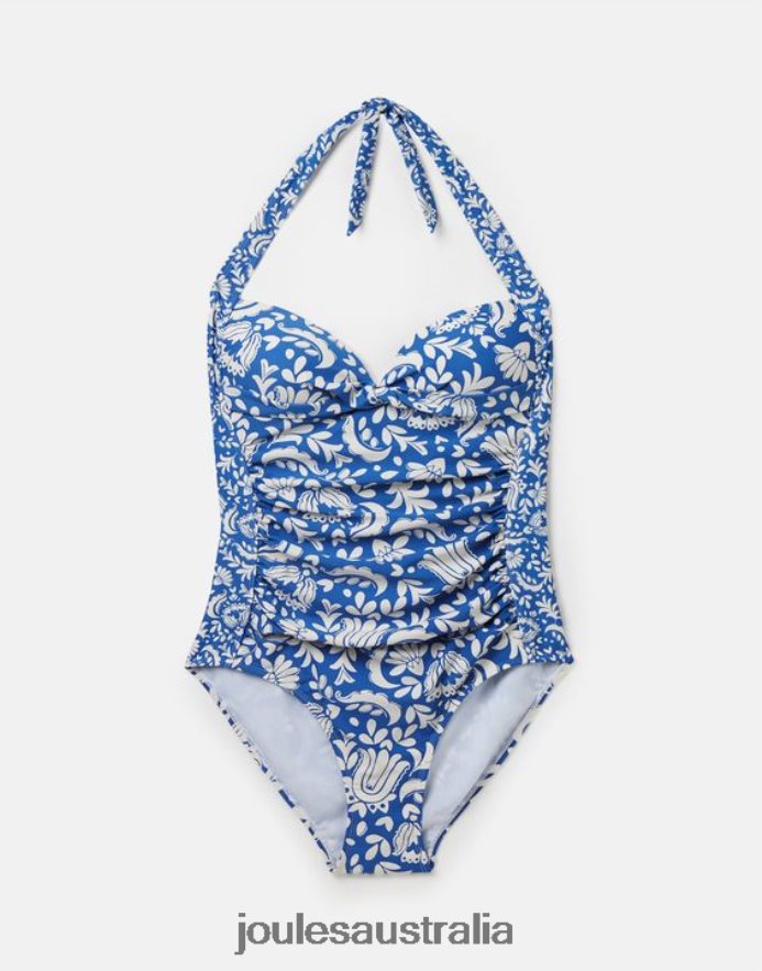 Joules Apparel Women Jasmine Swimsuit NVVNL104 BLUE MOSAIC