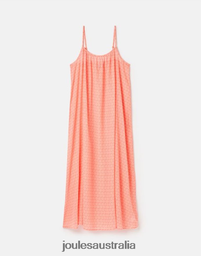 Joules Apparel Women Amanda Beach Dress NVVNL70 ORANGE DITSY