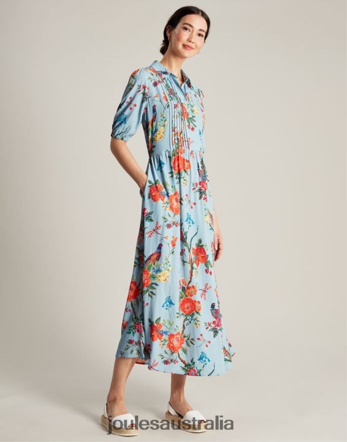 Joules Apparel Women Amberly Shirt Dress NVVNL12 BLUE FLORAL