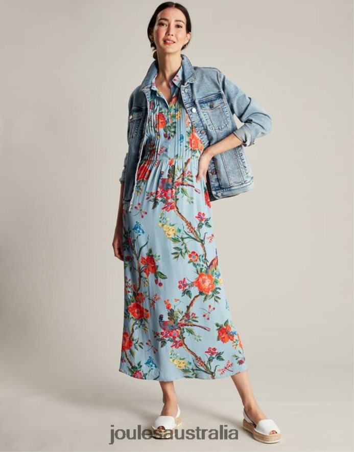 Joules Apparel Women Amberly Shirt Dress NVVNL12 BLUE FLORAL